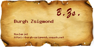 Burgh Zsigmond névjegykártya